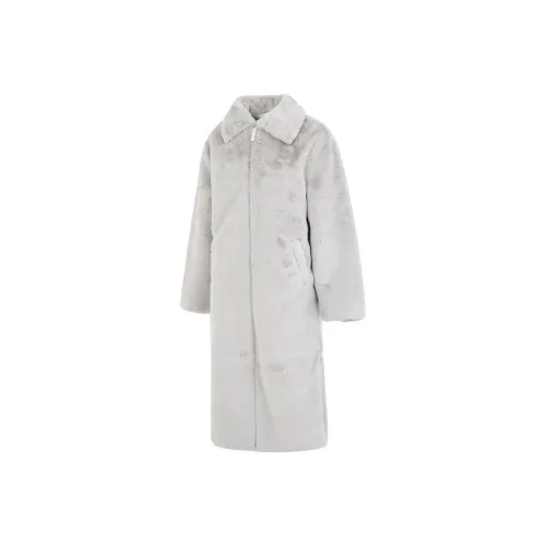Nike Women's Faux Fur Long Jacket Light Bone