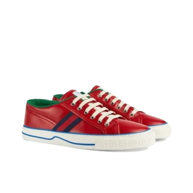 GUCCI Tennis 1977 Low Top Skateboard Shoes Men's Red-2