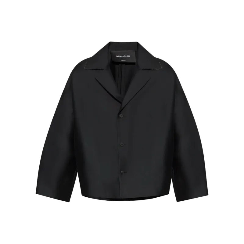 Fabiana Filippi V Neck Cropped Jacket-0