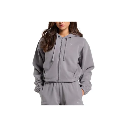 GYMSHARK FLEECE ZIP HOODIE Sweatshirt Women's Medium Gray