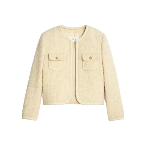 CELINE Light Tweed Chelsea Jacket Ivory