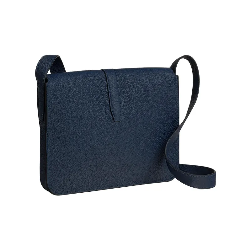 HERMES Steve Light Junior Togo Calfskin Messenger Bag, Shoulder Bag Women's 7K Bleu Abysse Deep Sea Blue-2