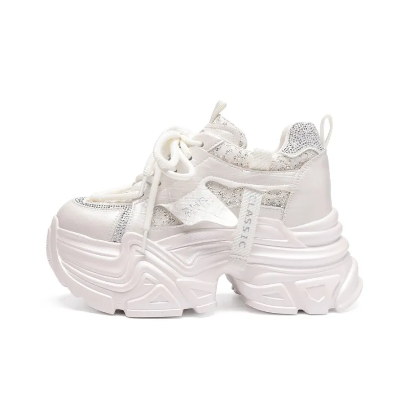 ZHR Baby's Breath Cushioning Abrasion Resistant Coverage Lightweight Low Top Chunky Sneakers Women's-0