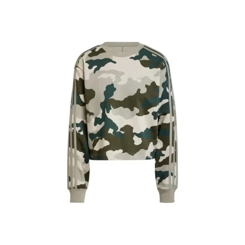 Adidas Free Shipping With AdiClub Essentials 3 Stripes Camo rmer Cropped Sweatshirt