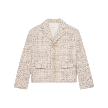 CELINE Single Breasted Tweed Jacket