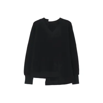 Yohji Yamamoto Asymmetric V neck Sweatshirt