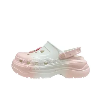 PEAK Pole Hole Shoes Clogs Women's White Pink