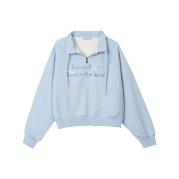FAWENXIANGZI Sweatshirt Women's Light Blue
