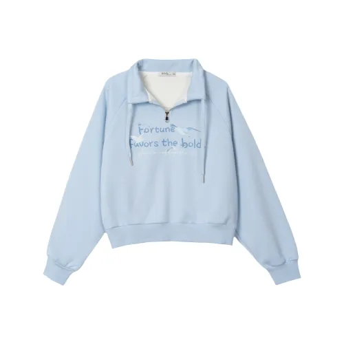FAWENXIANGZI Sweatshirt Women's Light Blue