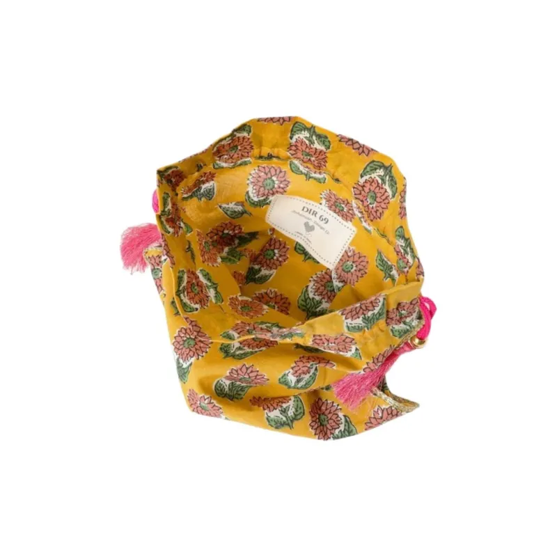 Beams Cotton Storage Bag Women's Yellow/Blue-2