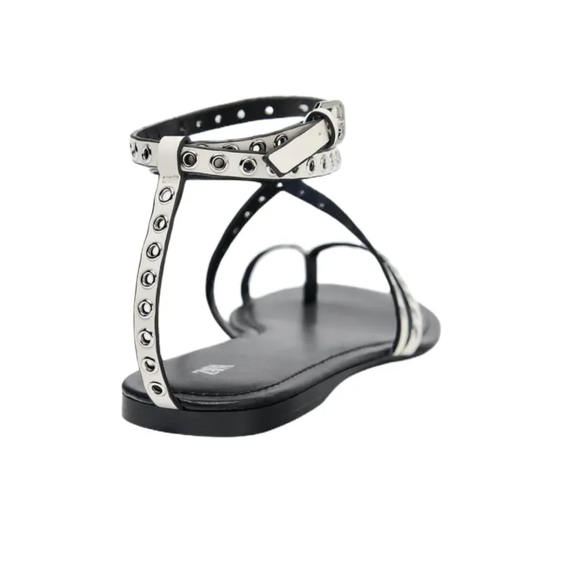 ZARA One Strap Sandals 1cm Women's White-4