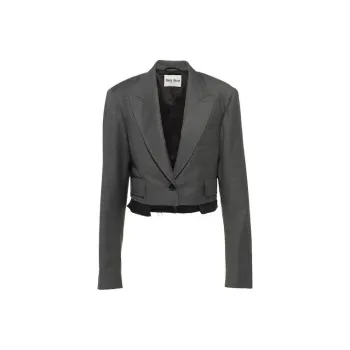 MIU MIU Grisaille Cropped Single breasted Blazer