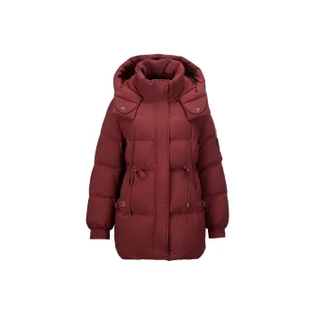 XIANGYING Down Jacket Women's Raffia Red