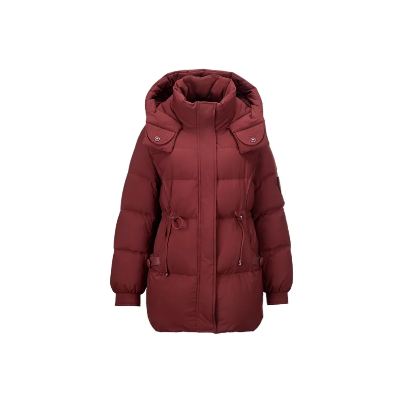 XIANGYING Down Jacket Women's Raffia Red-0