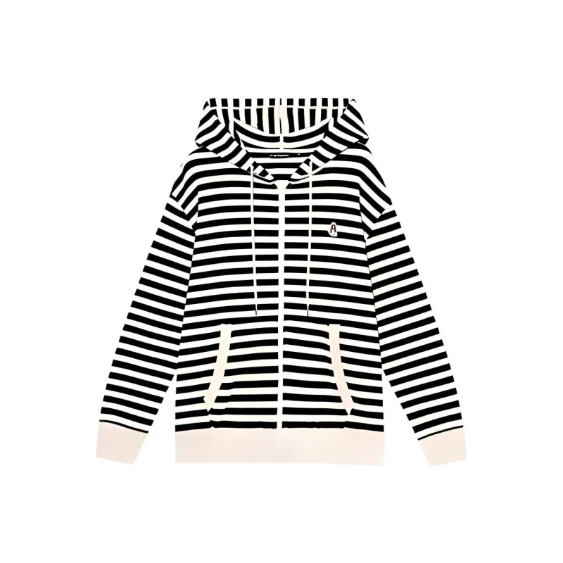 Hush Puppies Cardigan Sweatshirt Women's Black White-0