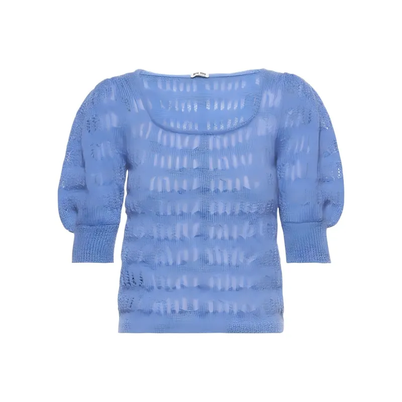 MIU MIU SS22 Crop Top Women's Blue-0