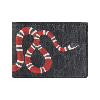 GUCCI GG Supreme Canvas Wallet Small Size Men's Black Gray
