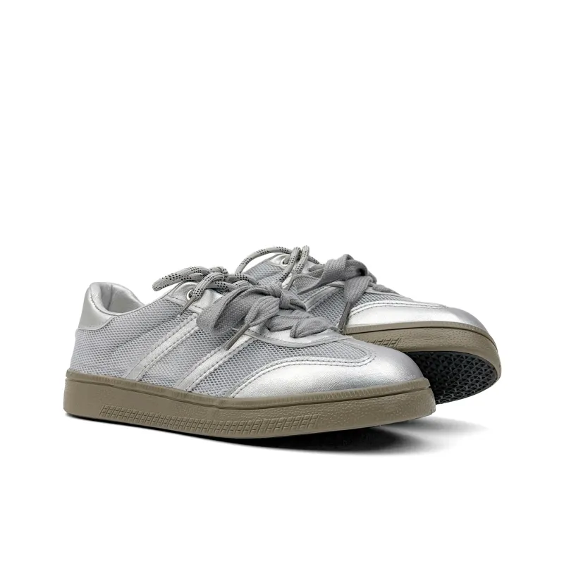 Mengsai Breathable Lightweight Height Increasing Low-Top Casual Shoes Women's Silver-3