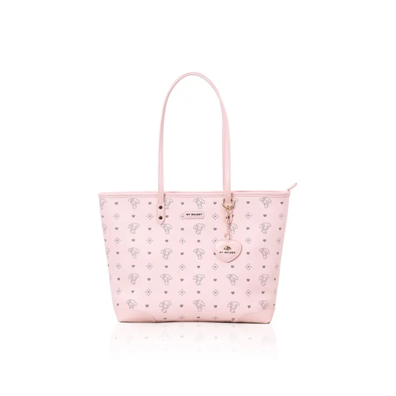 Sanrio Synthetic Leather Tote Bag, Shopping Bag, Shoulder Bag Regular Women's Pink-1