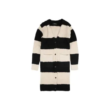AMIRI Wide Stripe Cardigan Sweater 'Black/White'