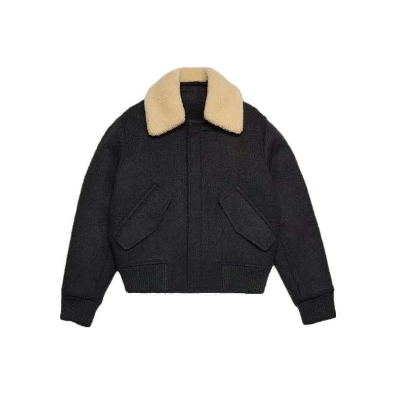 Ami Shearling Collar Jacket 'Grey'-0