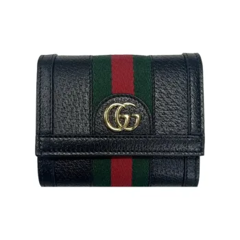 GUCCI Ophidia Leather Wallet Women's Black