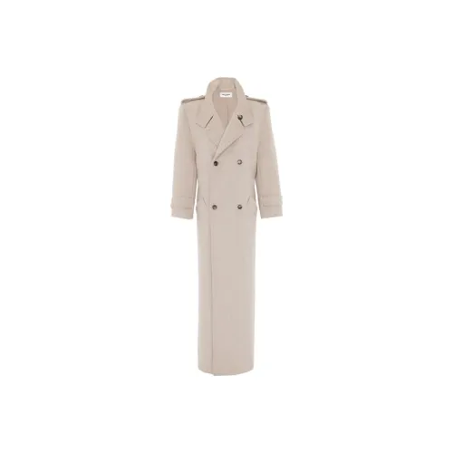 SAINT LAURENT SS23 Coats Women's Beige