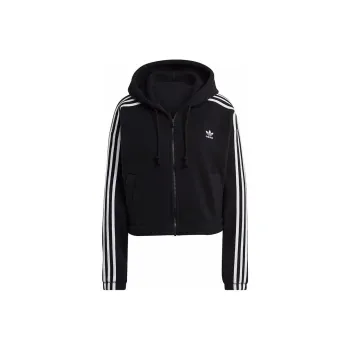 adidas Women's Fleece Hooded Zip up Jacket Black