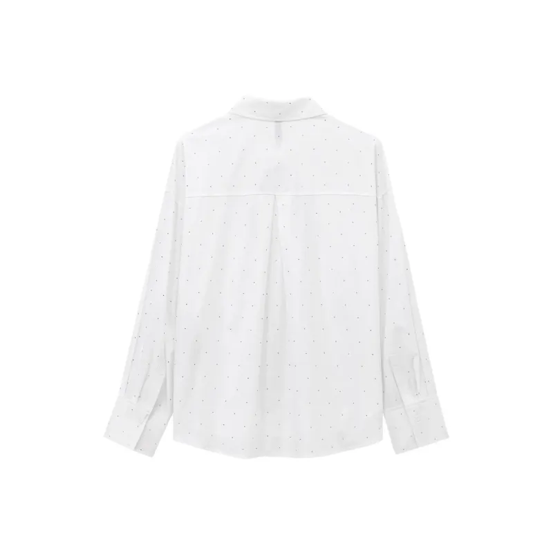 ONE SHALLOW Shirts Women's Large Silhouette Rhinestone Embellished Shirt-1