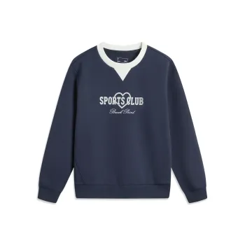 LiNing Sports Trendy Collection Sports Lifestyle Collection Sweatshirt Women's Deep Iris Blue