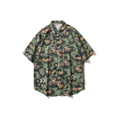 BEAR UNION Short Sleeved Shirt Unisex Army Green