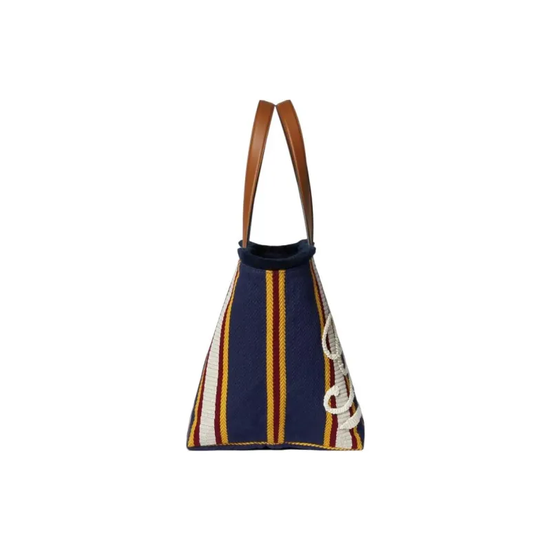 GUCCI Cotton Canvas Tote Bag, Shopping Bag, Handbag, Shoulder Bag Medium Size Men's Dark Blue-2