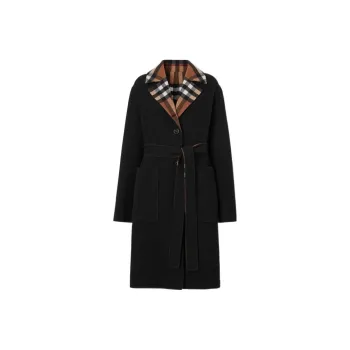 Burberry Reversible Check Wool Coat 'Birch Brown'