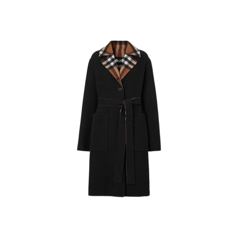 Burberry Check pattern Reversible Wool Coat-0