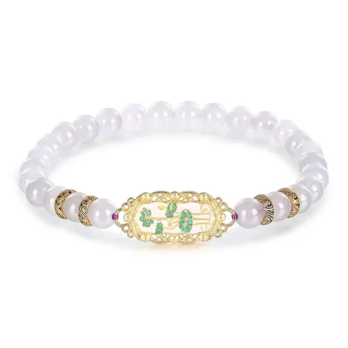 Cuiya Golden Building Hetian Jade Bracelets Smoky Purple Women's