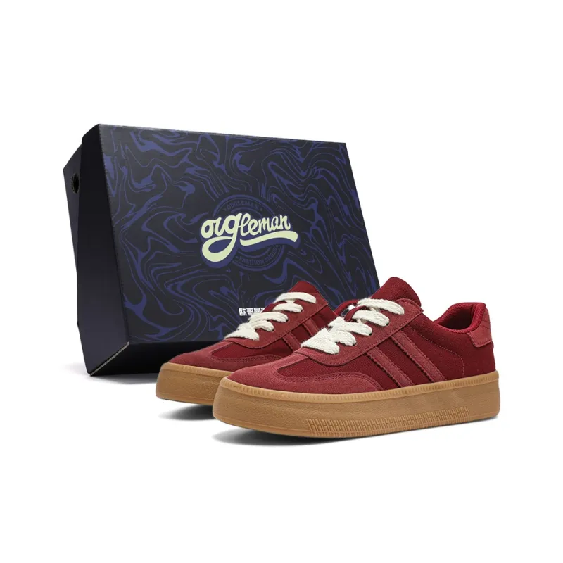 OUGLEMEN Slip Resistant, Abrasion Resistant, And Balanced Low Top Skateboard Shoes Men's-15
