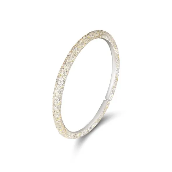YUOFFICIAL 999 Fine Silver Bangles Unisex-0