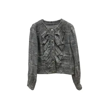 CHANEL Jackets Coats Women's Gray