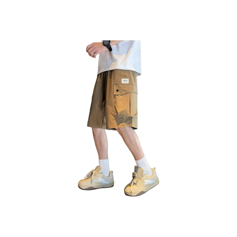 Tonlion Casual Shorts Men Dark Khaki-1