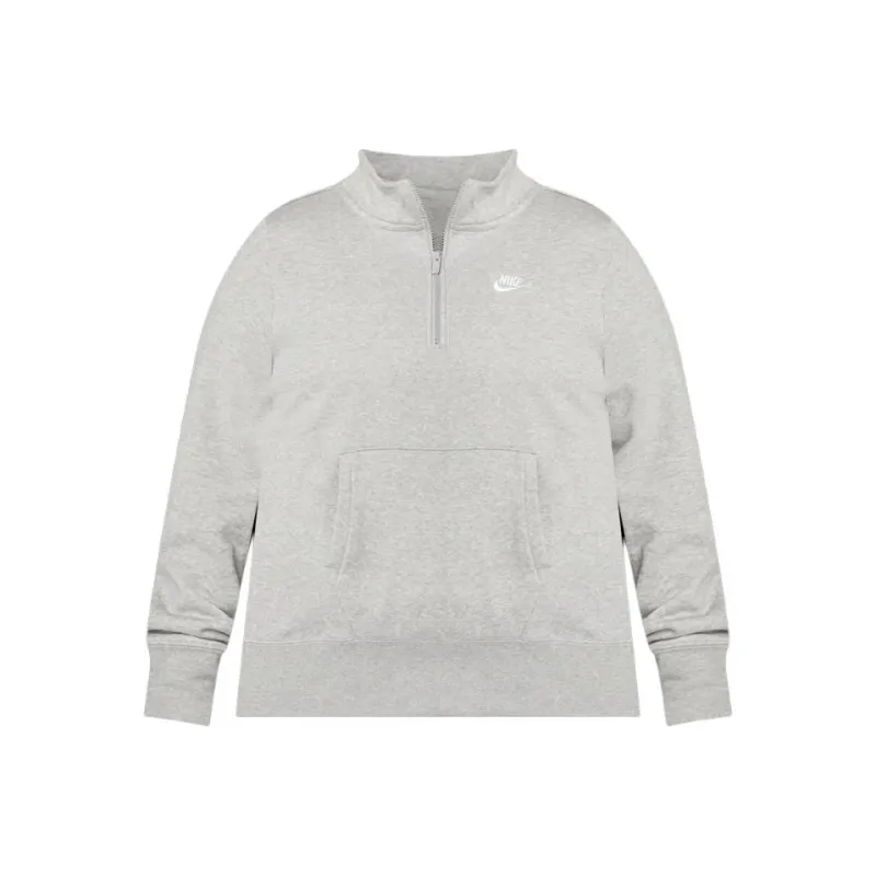 Nike Sportswear Club Fleece Sweatshirt Women's Dark Gray Heather/White-0