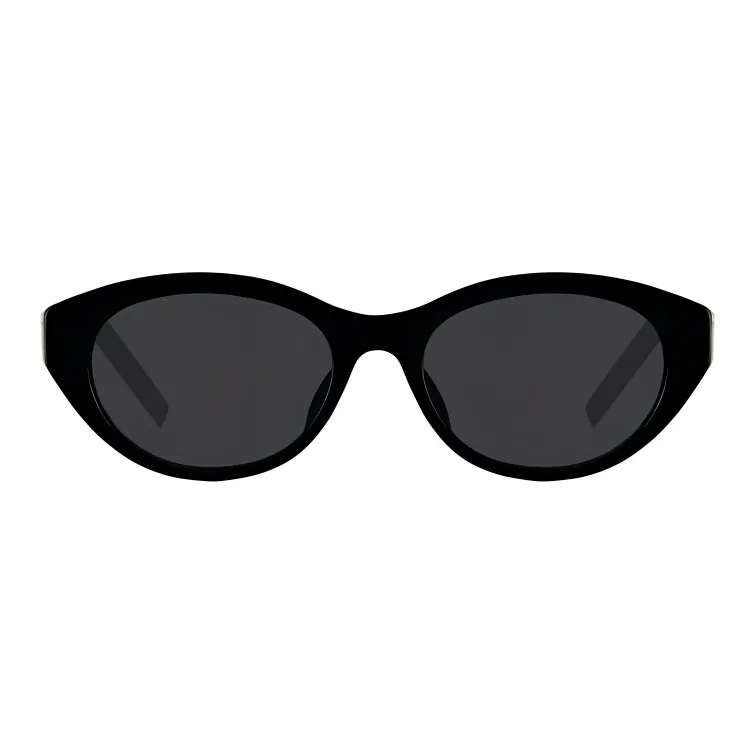 SAINT LAURENT Plate Frame Cat Eye Sunglasses Unisex Black-1