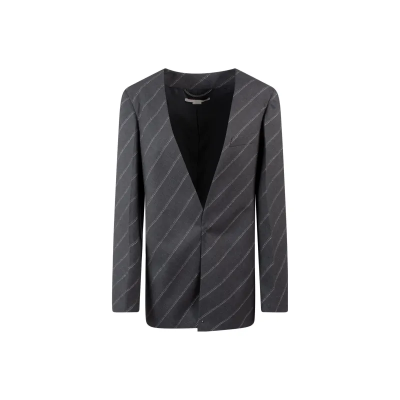 Stella McCartney Logo Printed Striped Blazer-0