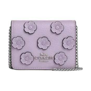 COACH Leather Wallet Mini Women's Violet