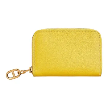 HERMES ZipengoChaine D'Ancre Evercolor Calfskin Card Holder Women's 9O Jaune De Naples Yellow