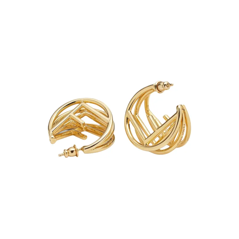 FENDI Brass Earrings Women's Gold-1