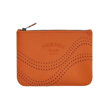 HERMES Neobain Waves Polyamide Elastane Clutch Small Size Women's Pumpkin