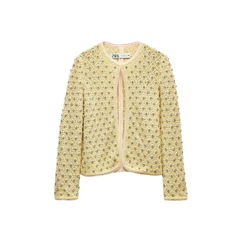 ZARA ZW Series Jackets Coats Women's Yellow-0