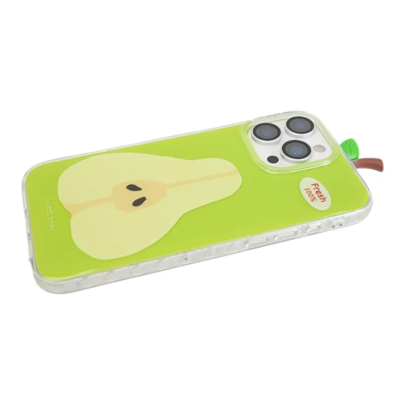 Sopi Acrylic Material Graffiti Watermelon Pear Phone Cases Compatible With IPhone 16/15 Pro Max/Apple 13/14 Pro/Max-3