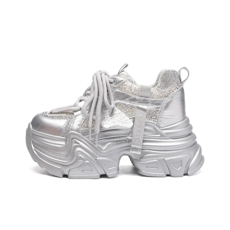 ZHR Baby's Breath Cushioning Abrasion Resistant Coverage Lightweight Low Top Chunky Sneakers Women's-4