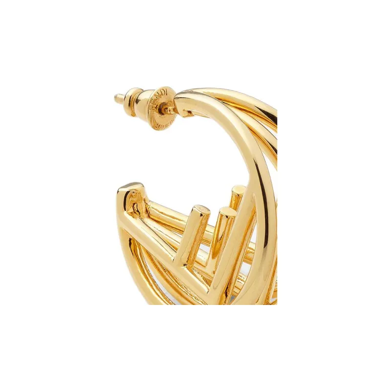 FENDI Brass Earrings Women's Gold-2